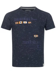 Geographical Norway Kurzarmshirt Dunkelblau/Lila