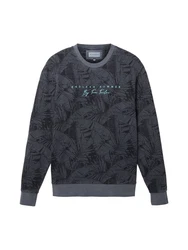 TOM TAILOR Sweatshirt Grau/Dunkelblau/Blau/Hellblau