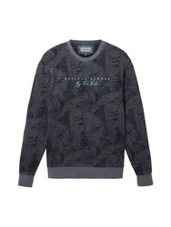 TOM TAILOR Sweatshirt Grau/Dunkelblau/Blau/Hellblau