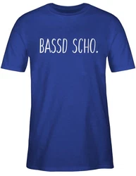 Shirtracer T-Shirt Bassd scho Sprüche Statement Blau/Dunkelblau/Gold