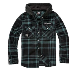 Brandit Outdoorhemd Herren Langarmhemd Iron Maiden Sweathood Eddy Dunkelgrün/Grün
