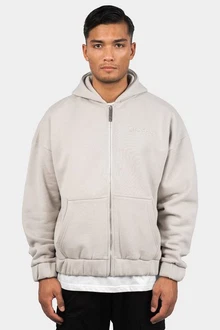 Dropsize Heavy Zip Hoodie Hellgrau/Grau/Khaki/Braun/Beige