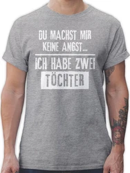 Shirtracer T-Shirt Du machst mir keine Angst - Ich habe 2 Töchter Papa Grau/Grün/Hellgrau/Rot/Dunkelgrau