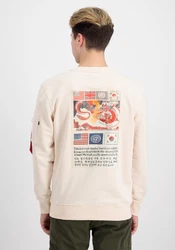 Alpha Industries Sweater USN Blood Chit Beige/Khaki/Weiß/Creme/Rot