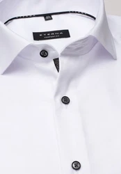Eterna Langarmhemd Comfort Fit Weiß/Creme/Rot/Dunkelrot