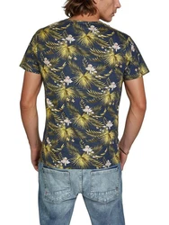 riverso T-Shirt Foto-Print RIVBill Regular Fit Kurzarm Gelb/Blau