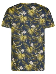 riverso T-Shirt Foto-Print RIVBill Regular Fit Kurzarm Gelb/Blau