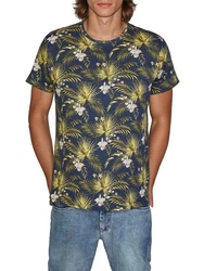 riverso T-Shirt Foto-Print RIVBill Regular Fit Kurzarm Gelb/Blau