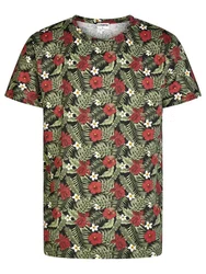 riverso T-Shirt Foto-Print RIVBill Regular Fit Kurzarm Rot/Dunkelgrün/Gelb/Grün