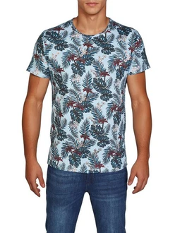 riverso T-Shirt Foto-Print RIVBill Regular Fit Kurzarm Blau