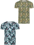 riverso T-Shirt Herren Printshirt RIVBill Regular Fit Kurzarm Dunkelgrün/Grün