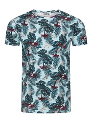 riverso T-Shirt Herren Printshirt RIVBill Regular Fit Kurzarm Dunkelgrün/Grün