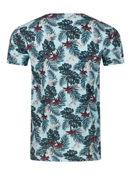 riverso T-Shirt Herren Printshirt RIVBill Regular Fit Kurzarm Dunkelgrün/Grün