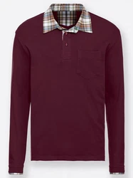 Witt Langarm-Poloshirt Dunkelrot/Bordeaux/Lila