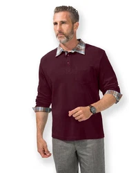 Witt Langarm-Poloshirt Dunkelrot/Bordeaux/Lila