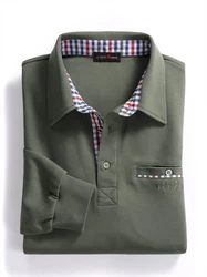 MARCO DONATI Langarm-Shirt Dunkelgrün/Khaki