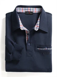 MARCO DONATI Langarm-Shirt Dunkelblau/Rot/Hellblau