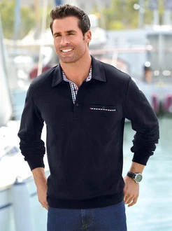 MARCO DONATI Langarm-Shirt Dunkelblau/Rot/Hellblau MARCO DONATI Langarm-Shirt Dunkelblau/Rot/Hellblau