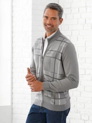 Sieh an! Strickjacke Grau/Hellgrau