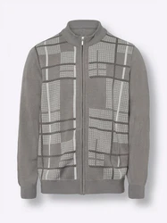 Sieh an! Strickjacke Grau/Hellgrau
