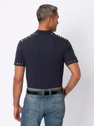 Sieh an! T-Shirt Poloshirt Dunkelblau/Mischfarben/Blau