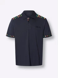 Sieh an! T-Shirt Poloshirt Dunkelblau/Mischfarben/Blau