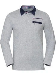 Witt T-Shirt Langarm-Shirt Grau/Dunkelblau/Hellgrau