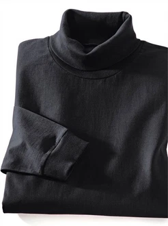Sieh an! T-Shirt Rollkragen-Shirt Schwarz/Dunkelgrau Sieh an! T-Shirt Rollkragen-Shirt Schwarz/Dunkelgrau