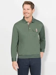 Hajo T-Shirt Langarm-Poloshirt Grün/Dunkelgrün