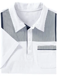 Sieh an! T-Shirt Poloshirt Weiß/Dunkelblau/Grau/Creme