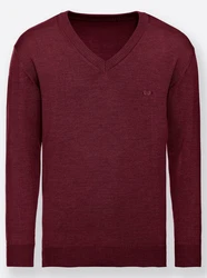 Witt Strickpullover V-Pullover Dunkelrot/Bordeaux