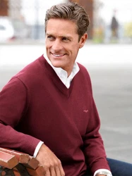 Witt Strickpullover V-Pullover Dunkelrot/Bordeaux