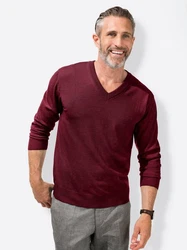 Witt Strickpullover V-Pullover Dunkelrot/Bordeaux