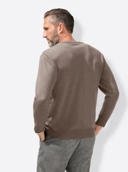 Witt Strickpullover V-Pullover Grau/Braun/Beige/Khaki