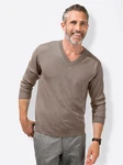 Witt Strickpullover V-Pullover Grau/Braun/Beige/Khaki