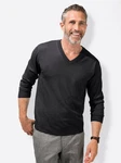 Witt Strickpullover V-Pullover Schwarz/Dunkelgrau/Grau