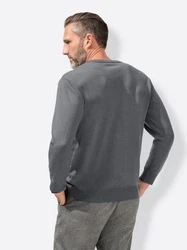 Witt Strickpullover V-Pullover Dunkelgrau/Grau
