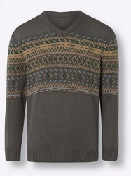 Sieh an! Strickpullover Grau/Mischfarben/Dunkelgrün/Dunkelgrau
