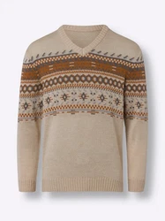 Sieh an! Strickpullover Beige/Braun/Khaki