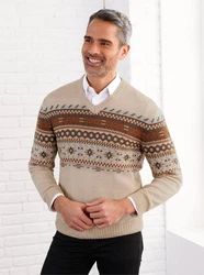 Sieh an! Strickpullover Beige/Braun/Khaki