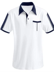 Sieh an! T-Shirt Poloshirt Creme/Weiß/Hellblau