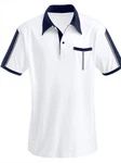 Sieh an! T-Shirt Poloshirt Creme/Weiß/Hellblau