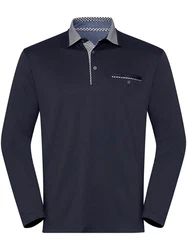 Hajo T-Shirt Langarm-Shirt Dunkelblau/Blau