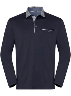 Hajo T-Shirt Langarm-Shirt Dunkelblau/Blau