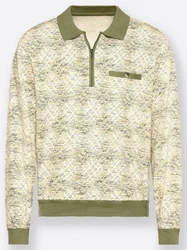 Witt MARCO DONATI Langarm-Poloshirt Khaki/Creme/Grün/Dunkelgrün