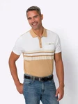 Sieh an! T-Shirt Poloshirt Beige/Braun/Weiß