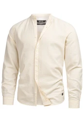 Indicode Langarmhemd INCari Weiß/Beige/Khaki/Creme/Gelb