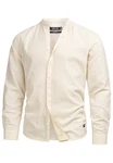 Indicode Langarmhemd INCari Weiß/Beige/Khaki/Creme/Gelb