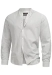 Indicode Langarmhemd INCari Grau/Weiß/Khaki