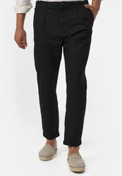 Indicode Leinenhose Cunningham Schwarz/Khaki/Dunkelgrau